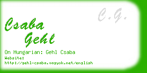 csaba gehl business card